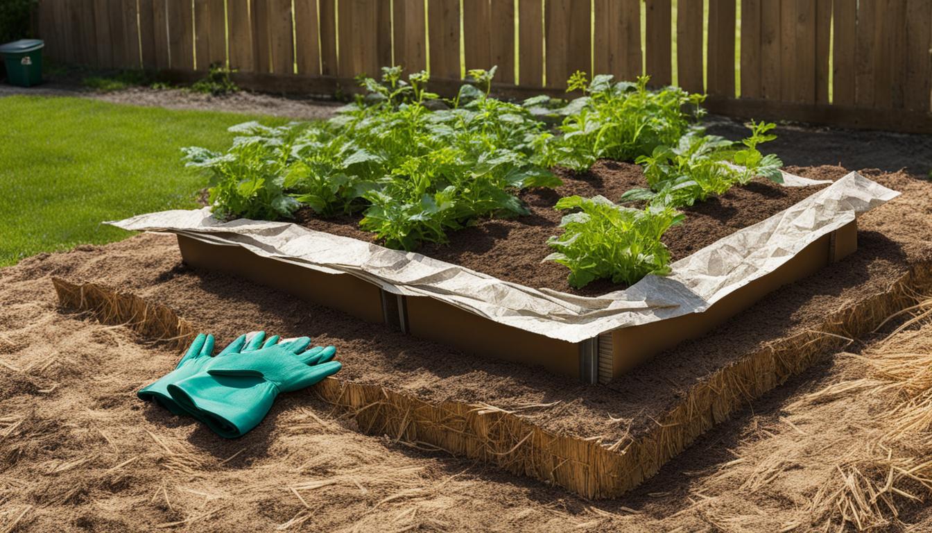 Using newspaper and cardboard as mulch