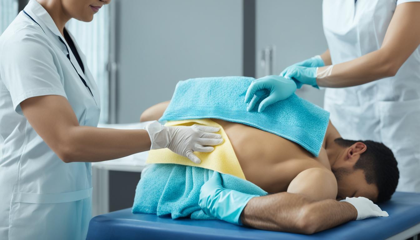 cleaning a person after using a bedpan