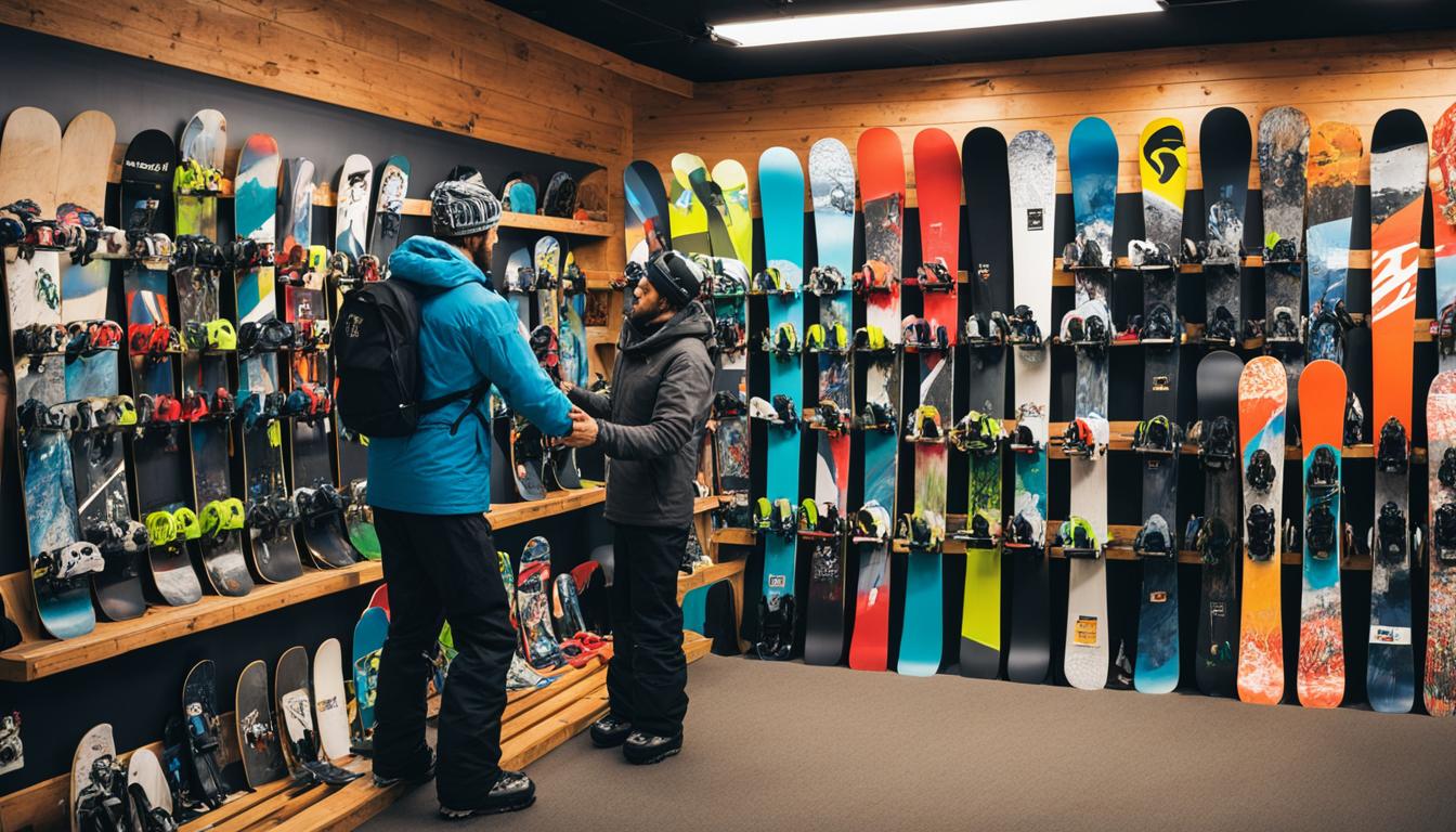 renting a snowboard