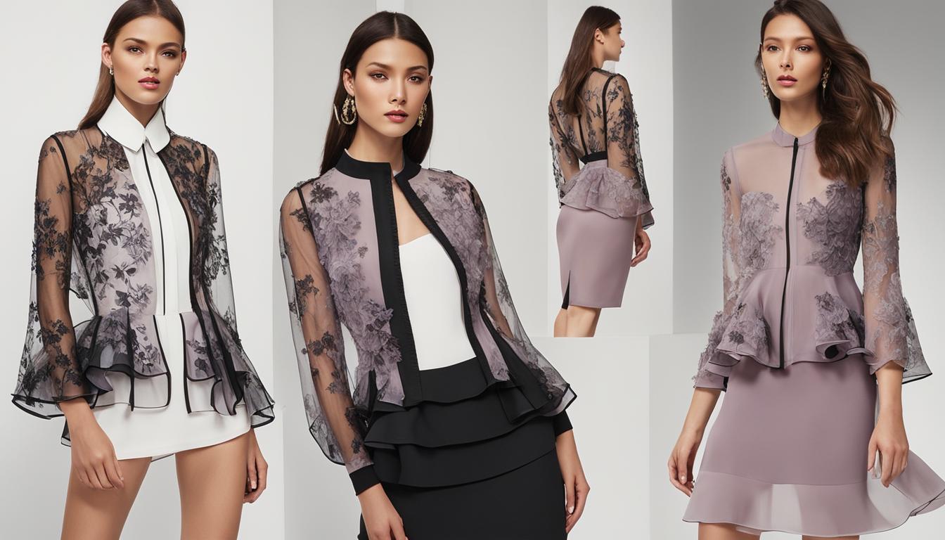 sheer peplum jackets