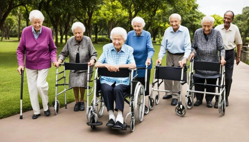 types of walking aids for elderly