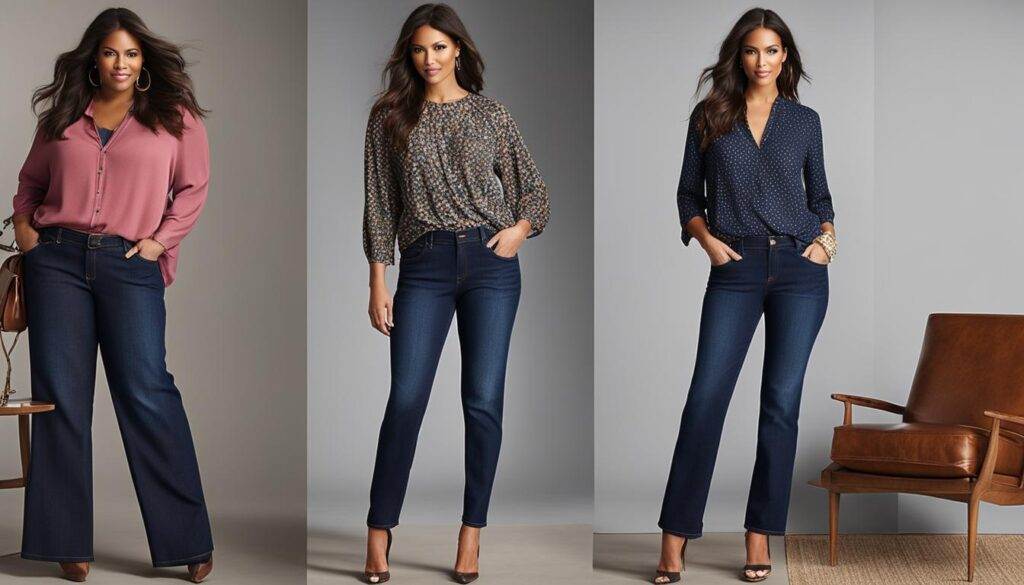 dark wash jeans for pear-shaped body