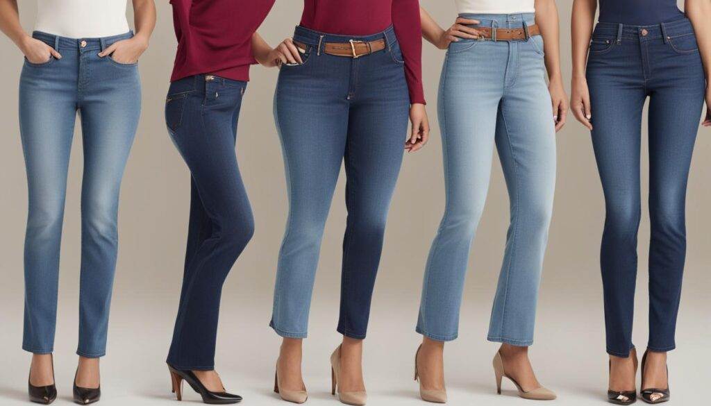 high-rise jeans for pear-shaped body